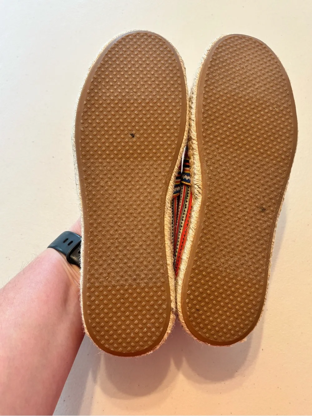 TOMS Women’s Red Multicolor Striped Espadrilles 8.5